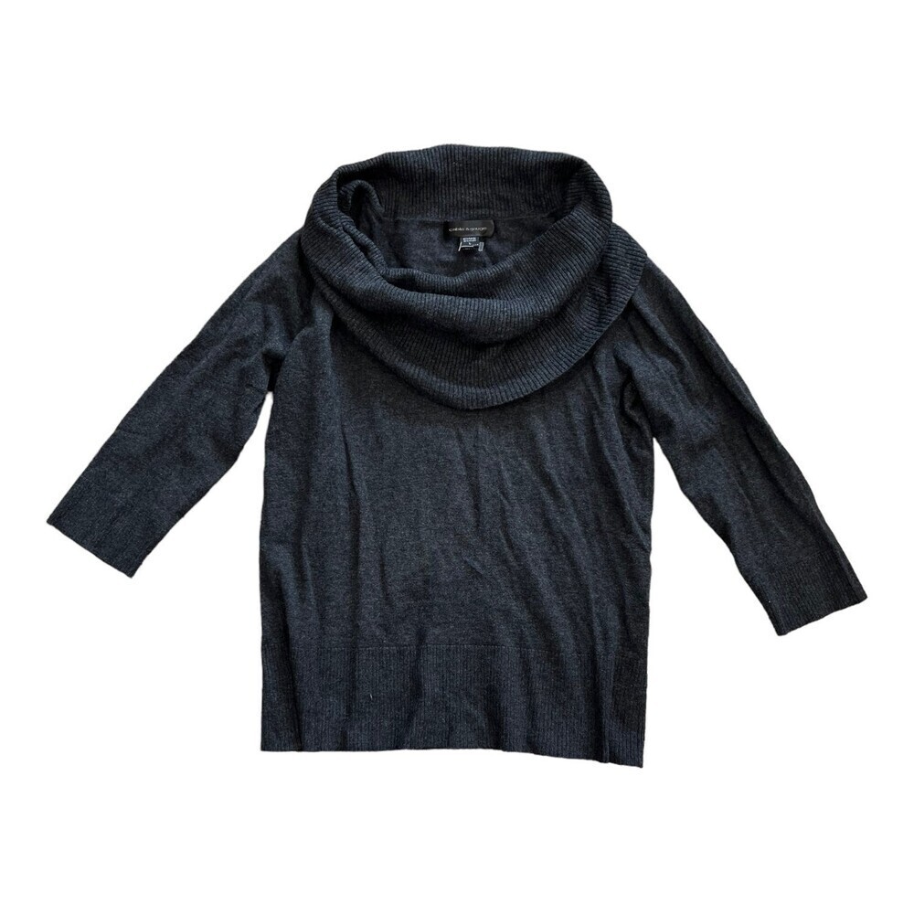 Cable & Gauge Dark Gray Cowl Neck Sweater L